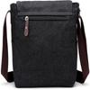 Canvas Leather Messenger Bag for Men 15.6 Inch Laptop, Vintage Shoulder Briefcase, Work Tote, Black Less