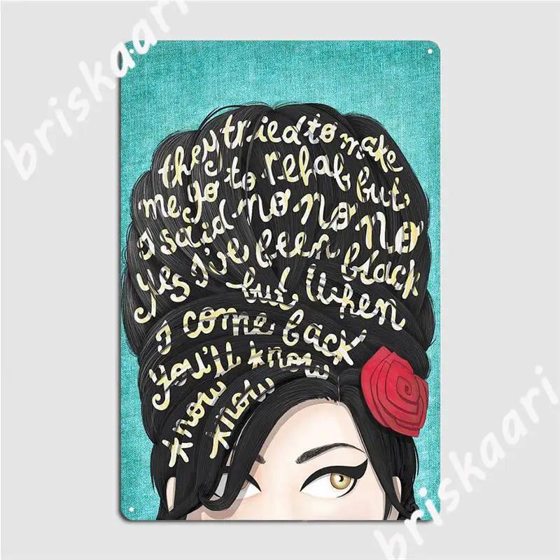 Rehab Amy Winehouse Music Postcard Poster Metal Plaque Cinema Kitchen Wall Plaque Cinema Retro Tin Sign Poster