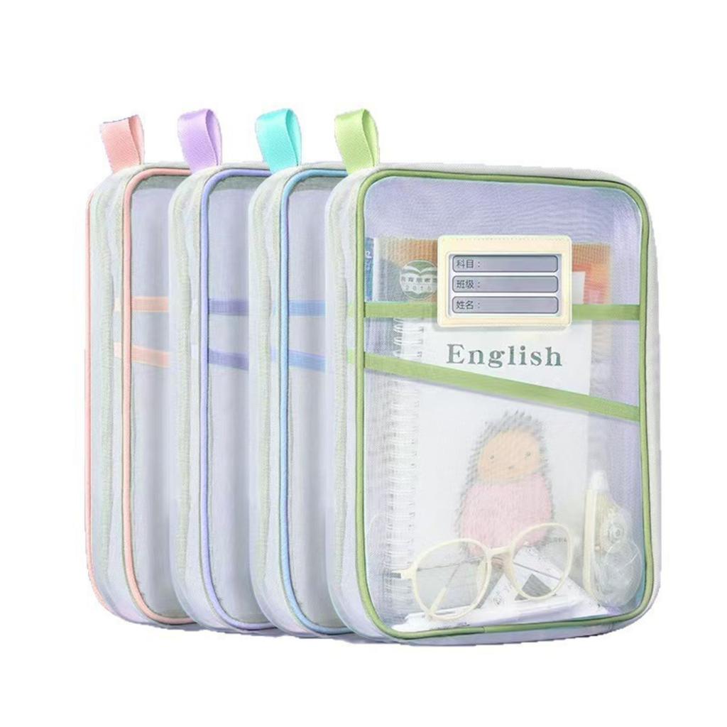 Sac à documents transparent, Sac de transport en maille, Sac d'examen étudiant, Sac de rangement pour copies d'examen
