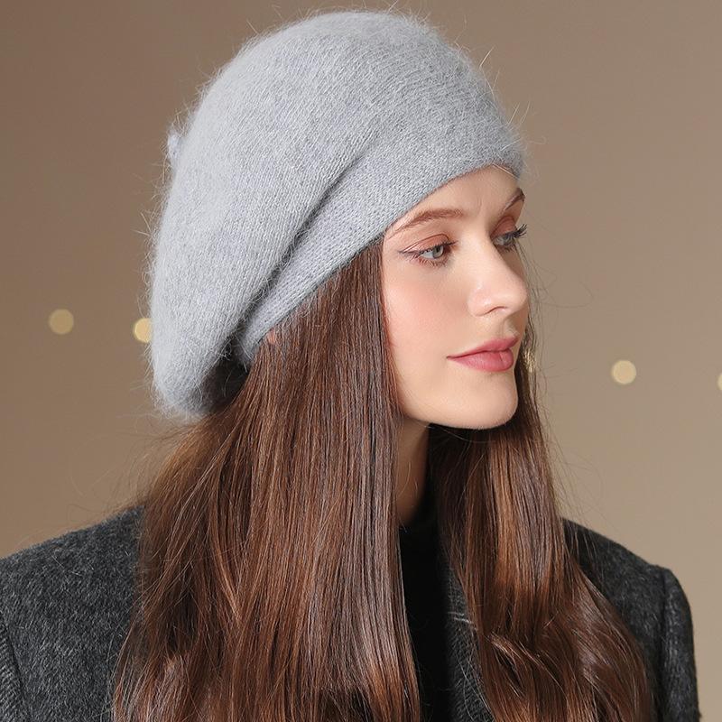 New Women Winter Beret Hat Fashion Decorate Warm Winter Cap For Female Casual Streetwear Knitted Hat