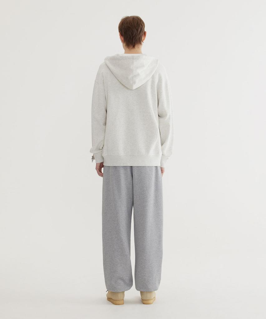 COVERNAT Authentic Logo Zip-Up Hoodie Oatmeal