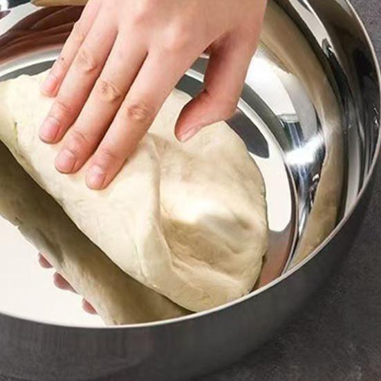 Stainless Steel Mixing Bowl Thickened Dough Kneading Basin 32cm Multi-Purpose Basin for Stirring Salads Beating Eggs Cleaning Vegetables