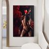 Sexy Tattooed Nude Girl Canvas Painting Poster and Prints Modern Girl Helmet Wall Art Picture Cuadros Home Decoration Room Decor No Frame