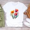 (Dimensione asiatica) Maglietta Top Fiore Dolce Tendenza Carino Stile Anni '90 Abbigliamento Casual Manica Corta Moda T-shirt Donna Stampa Signora Femminile T-shirt Grafica