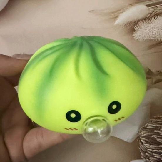Kreslená hračka knedlík na foukání bublin, senzorická mačkací hračka na dušený bochánek, Fidget hračka, Úleva od stresu, Cvičení rukou, Relaxační pomůcka