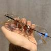 Anti-blue Light Glasses Polygonal Gold Wire Professional Intellectual Fashion Small Frame Ultra Light Eye Myopia Glass Frame9016