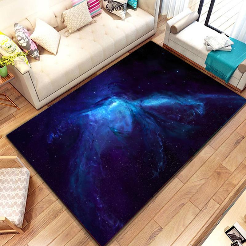 Cosmic Nebula Pattern Carpet Soft Play Mat for Bedroom Livingroom Decor Crawl Mat Christmas Gift Rug Non Slip