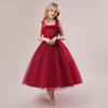 Children's Princess Dress with 3D Floral Mesh - European and American Style for Stage Shows and Formal Events