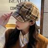 Women's Winter Plaid Woolen Octagonal Beret