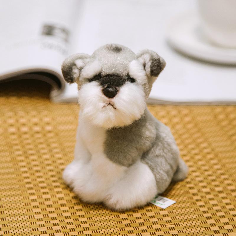 Plush Toy Schnauzer Police Dog Doll Soothing Doll