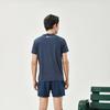 Li Ning T Shirts Men's Ink Blue Crew Neck Moderate Straight Fit AHSS983-1