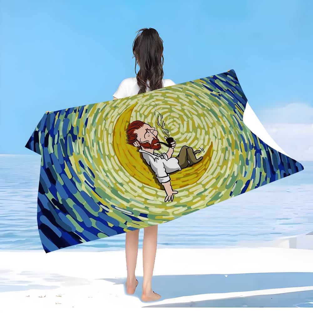 Painter Van Gogh Microfiber Blanket Quick Drying Beach Towels Oversized Printing Super Absorbent Pool Towel Blanket