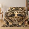 Lebensbaum Nordische Mythologie Yggdrasil Natur Cartoon Flanelldecke Weiche Wohndecke für Schlafzimmer Wohnzimmer Bett Reise Kind