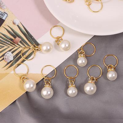 10Pcs Pearl Knitting Stitch Markers Charms Pendant For Handmade Gift Knitting Tools Diy Findings