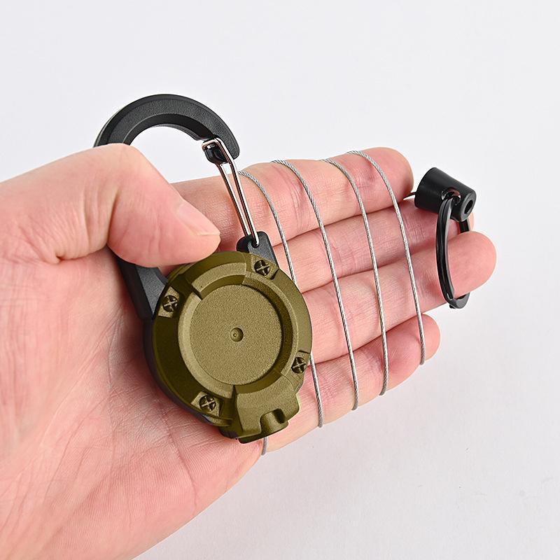 1 Stück Diebstahlschutz aus Metall, leicht zu ziehende Schnalle, Seil, elastischer Schlüsselanhänger, sportlicher einziehbarer Schlüsselanhänger, Anti-Verlust-Jojo, Skipass, Ausweis