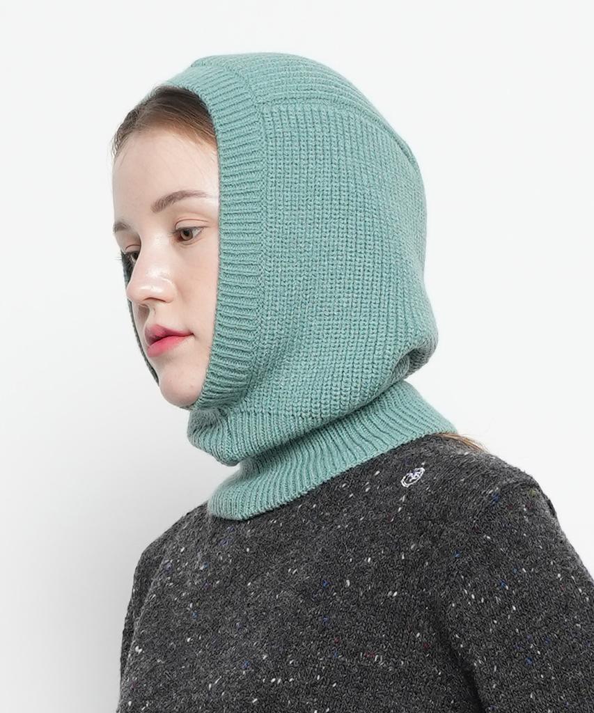 THE-ABON Unisex Basic Knit Balaclava Green