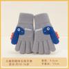 Children's gloves Winter style refers to boys' knitted and velvet warm five-finger riding, cold-proof wind, older children's gloves