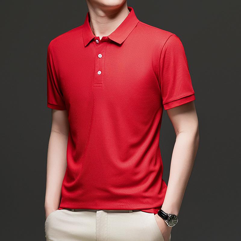 Men'S Lapel Short-Sleeved Polo Shirt Business Casual Men'S T-Shirt Clothes, Low-Cost Drive Dnu