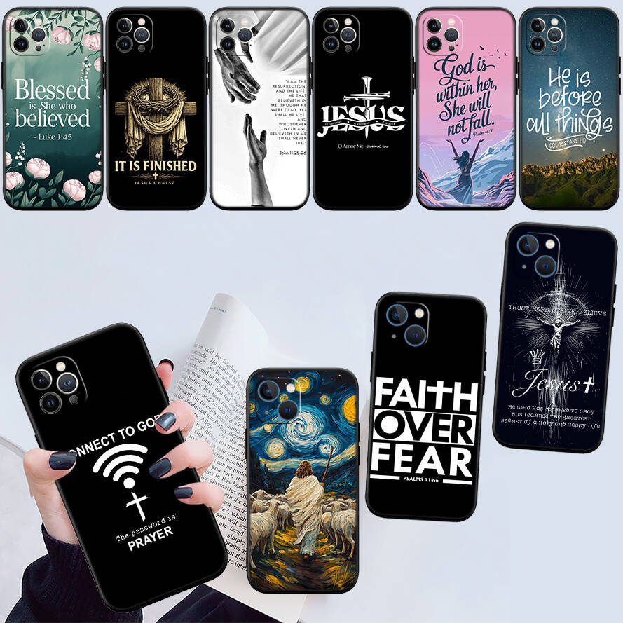 Bible verse Jesus Christ Phone Case for Redmi Note 12 12S 12C 13 13C 13R 14 14S 14R 14C 11A 13X A3 A3X A4 A5 Pro Max Plus