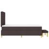 Box Spring Bed with Headboard Dark Brown 190 X 120 Cm Fabric