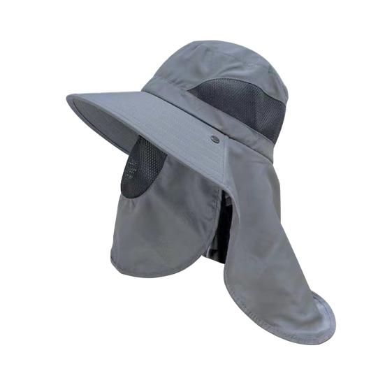 Summer UV Protection Sun Hat for Men Women Outdoor Visor Bucket Hat with Neck Flap And Face Guard Wide Brim Fisherman Hat for Fishing Camping Hiking