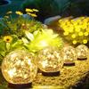Pathway Decoration Waterproof Solar Globes Cracked Glass Auto on/Off Globe Lights Light Control Solar Energy Ball Lights Walkway