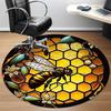 1 Stück Biene Wabe Büro Runder Teppich, Unter Bürostühlen Schlafzimmer Wohnzimmer Heimdekoration, Raumdeko