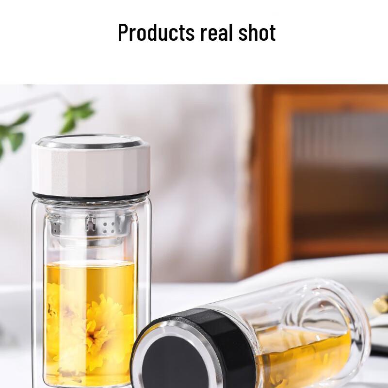 Shangqi Double-Wall High Borosilicate Glass Tea Infuser Cup