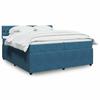 Maison Exclusive - Slatted Bed Base and Mattress Blue 200x200 Cm Velvet