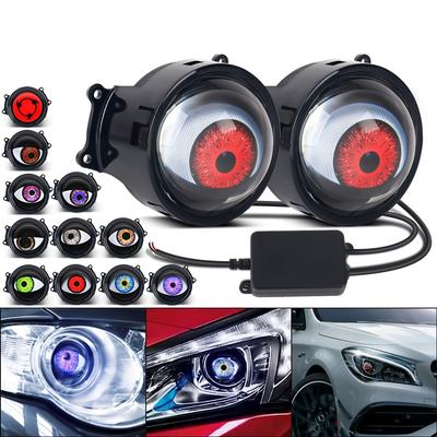 أضواء LED ديناميكية عيون الشيطان 3 بوصة 33 نموذج 12-36 فولت مجموعات تعديل العيون للإكسسوارات السيارة والدراجات النارية