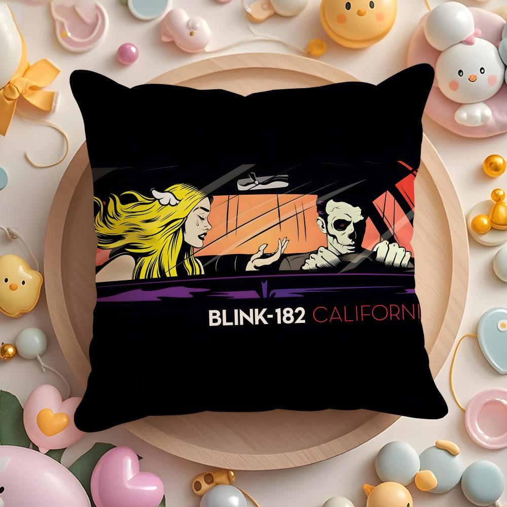 B-Blink-182 Band Cushion Cover Home & Car Multi-Scene Pillow Cover - Reversible, Soft & Durable for Daily Use