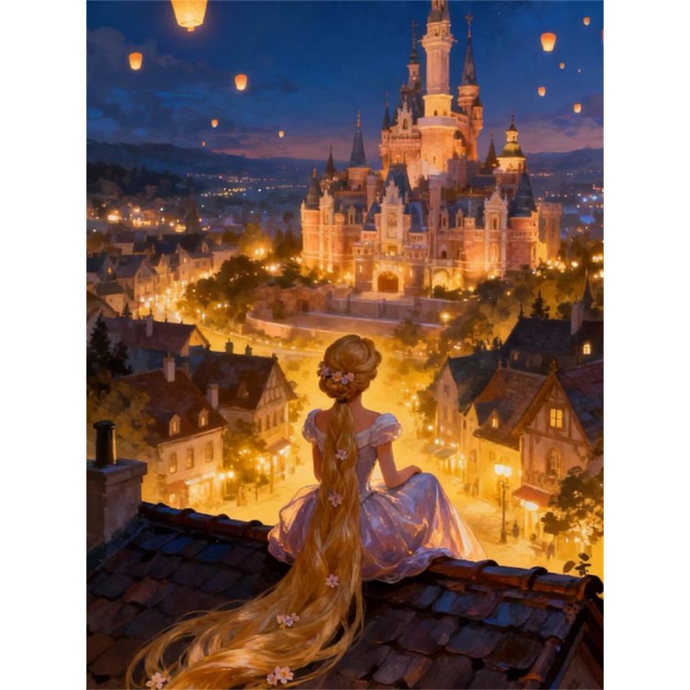 Disney 5D DIY Diamond Painting Rapunzel From Tangled Cartoon Full Diamond Mosaic Diamond Painting Art Wall Decoration Craft Set