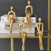 Golden Abstract Resin Statue Miniatures Modern Home Decoration Bookshelf Decoration Accessories Christmas Gifts