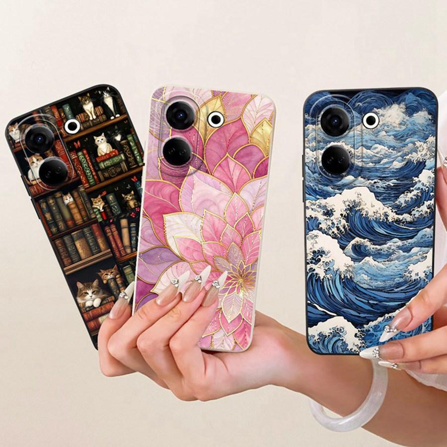 For Tecno Camon 20 Premier Phone Case CK9n Cover Fashion Simplicity Bow Flower Soft Silicone Shell Tecno Camon20 20Pro Funda