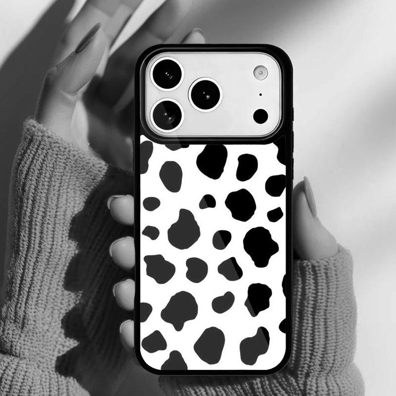Spotted Cow Skin Print Slim Phone Case for iPhone 17 Air 16e 15 14 13 Pro Max Back Cover for 12 11 Pro Coque
