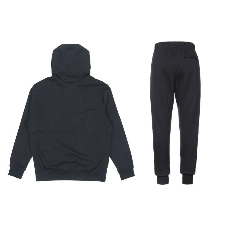 Nike Solid Color Hoodie And Drawstring Jogger Set Men Activewear Black BV2655-010+BV2672-010