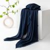 Pure Color Cotton-linen Scarf/cape, High-end Feel, Thin, Long, Versatile, Sun Protection, Casual, Simple Design with Slightly Frayed Edges.