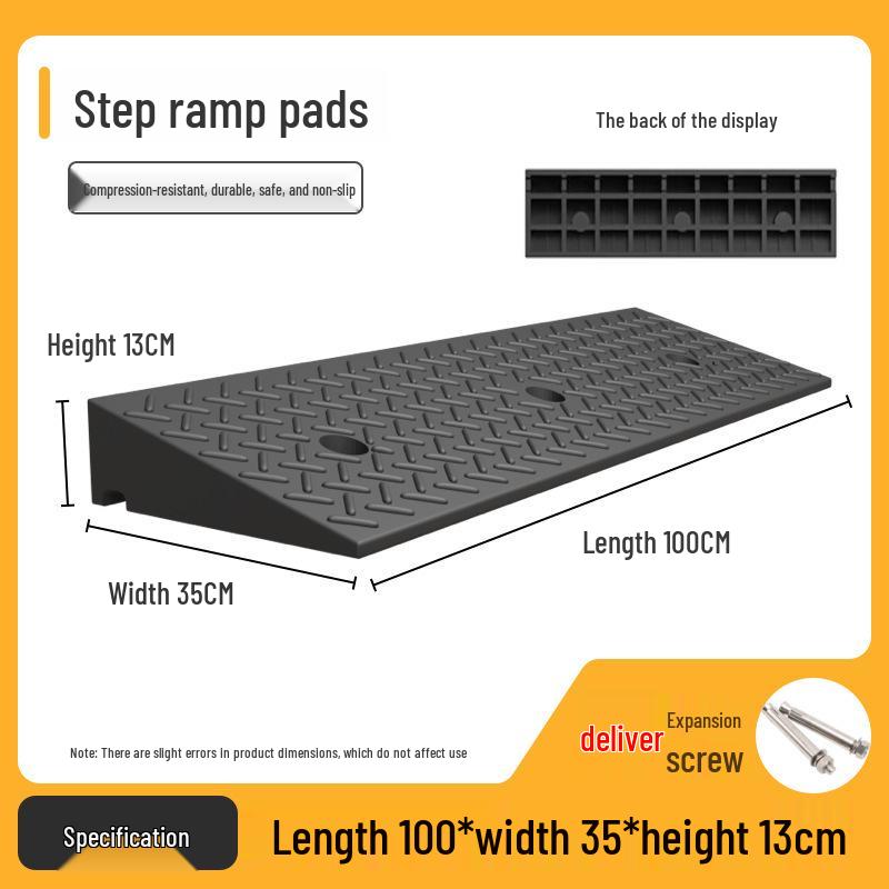 Tapis Rampe Anti-Glisse en Caoutchouc-Plastique pour Bordure de Ralentisseur de Vitesse pour Voitures
