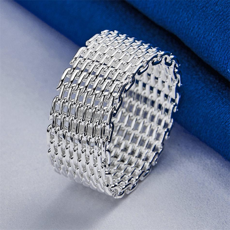 1 piece of 925 sterling silver 6-10 exquisite woven ring for men and women, fashionable wedding jewelry, gifts and accessories