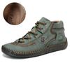 Hand-stitching Leather Men Boots Autumn Winter Casual Split Leather Shoes Men Ankle Boots