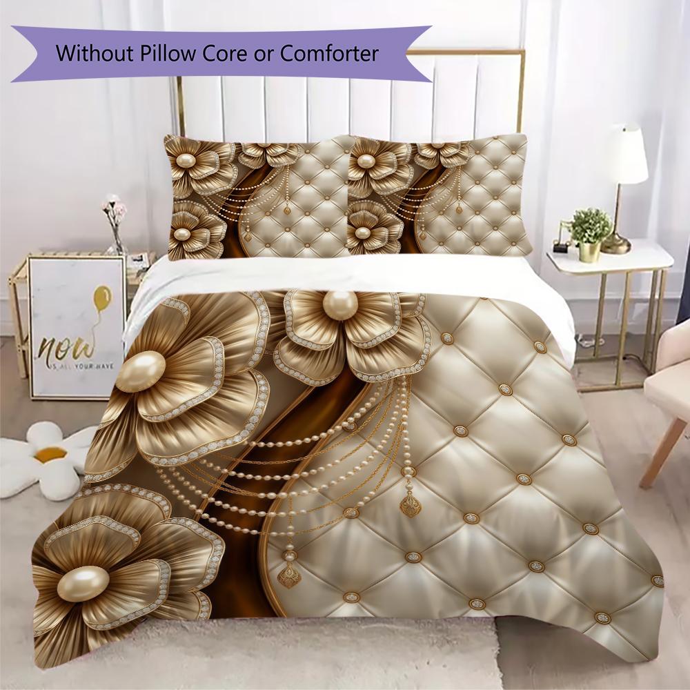 Gorgeous Ribbon Bow Pattern Bedding uilt Set uilt Cover Pillowcase Home Decoration Birthday Gift (1 * duvet cover + 2 * pillowcase without core)