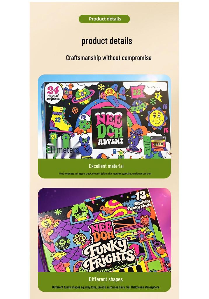 Calendrier de l'Avent Festival NeeDoh: Jouet anti-stress boîte surprise transfrontalier pour enfants