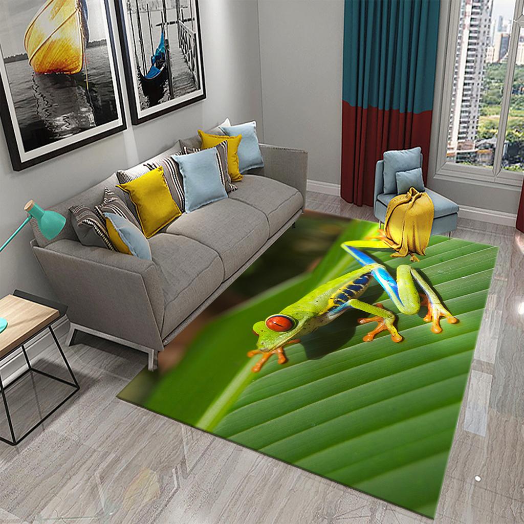 Frog Carpet Colorful Cute Animal Pattern Carpet for Bathroom Non-slip Area Mat Living Room Kids Bedroom Floor Mat Entrance Decor