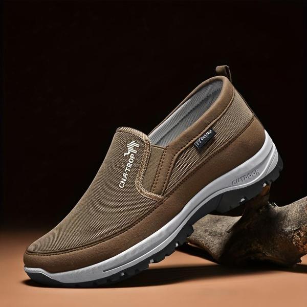 Men's Solid Color Loafer Shoes Breathable Lightweight Anti Skid Slip On Shoes Outdoor Comfortable Driving Shoes Mens Casual Walking Sneakers