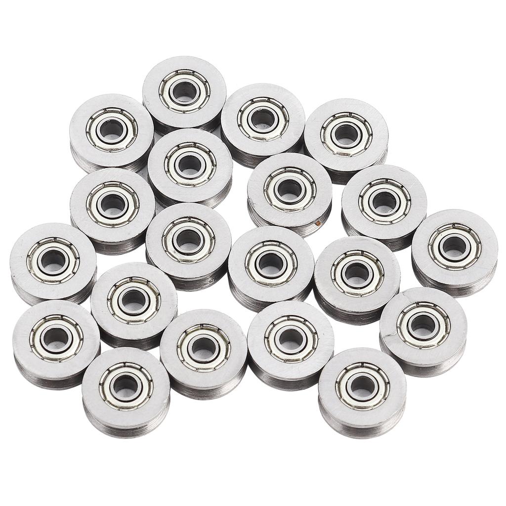 20pcs V623ZZ V Groove Ball Bearing Pulley For Rail Track Linear Motion System 3x12x4mm