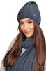 Filona Women' Set Hat with Scarf Graphite Color