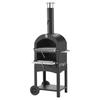 Forno de Pizza Exterior, Fornos a Pellets de 12", Forno de Pizza de 2 Camadas a Lenha, Forno de Pizza Exterior a Lenha com 2 Rodas Removíveis, 1000 Máx