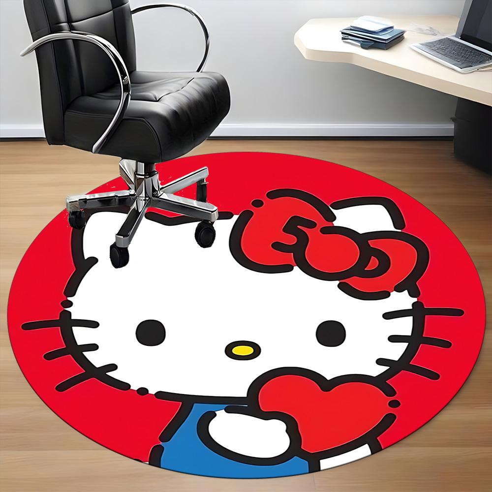 1 Stück Hello Kitty Stuhlteppich für das Büro, rutschfest, weicher und langlebiger Büroteppich für die Innendekoration