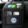 T30Multi-functional Car Seat Back Storage Box PU Leather Hanging Bag Valve Cap For Volkswagen B6 Golf 6 Motion MK4 Jetta Bora Polo