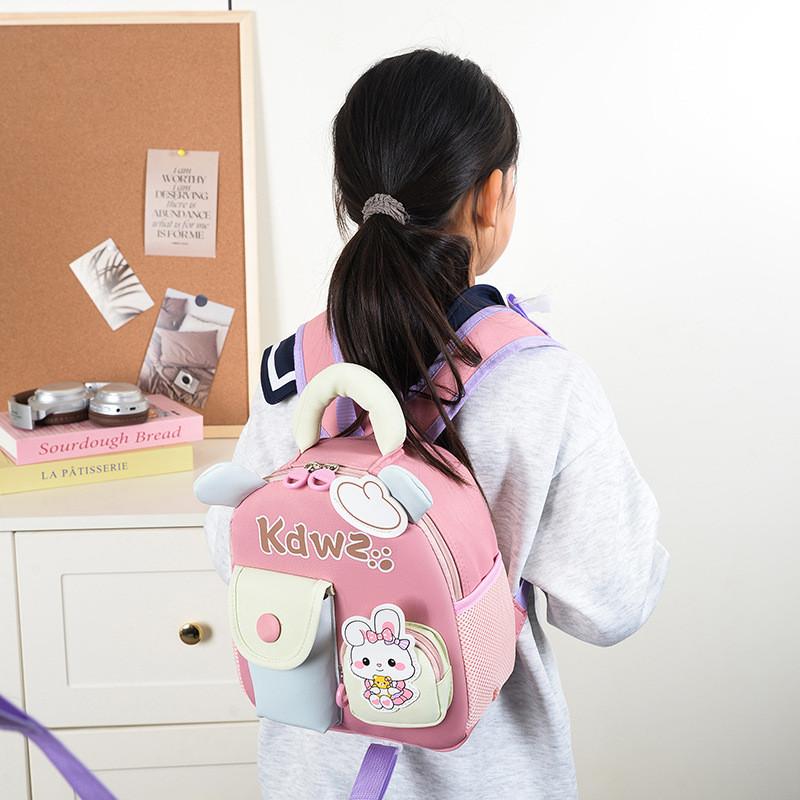 Preschool Girl Boy Backpack With Cartoon Bunny Pattern And Ergonomic Straps